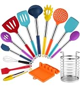 HOTEC Heat Resistant Silicone Kitchen Utensils, Cooking Utensil Set, Spatula Set, BPA Free, Kitch...