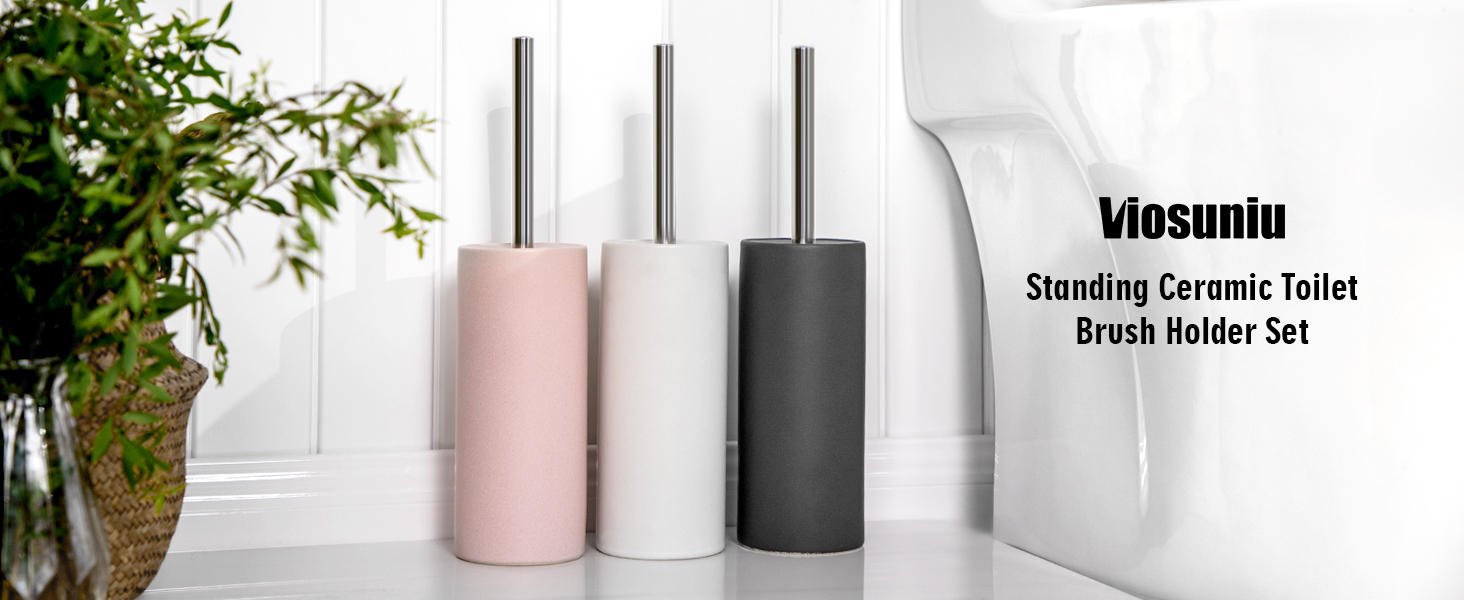 Standing Ceramic Toilet bowl brush set