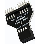 WENZIYAXU USB 2.0 9Pin to Dual 9Pin Splitter Adapter, Motherboard Header Expansion Hub, 1 to 2 Po...