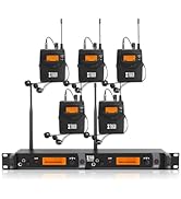 XTUGA IEM1200 UHF Mono Wireless in Ear Monitor System 2 Channel 5 Bodypacks Monitoring with in Ea...