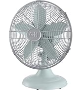 Good Housekeeping All-Metal (92604) Oscillating 12" Retro Desk Office Table Fan (Breezewave)