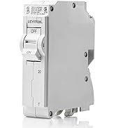Leviton LB120-T 20A 1-Pole Plug-On Standard Branch Circuit Breaker, Thermal Magnetic, 120 VAC, White