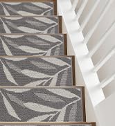 JSEI Stair Treads for Wooden Steps with Leaf Pattern, 14 Pack 9" X 28" Carpet Stair Treads Non-Sl...