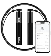 Bisonbody Smart Jump Rope Fitness Skipping Rope with App – 2 Function Modes – Classic 3m Rope &amp; R...