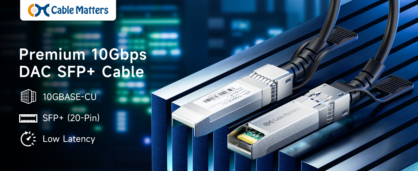 Cable Matters 1000BASE-SX SFP to LC multimode 1G fiber transceiver module 2-pack