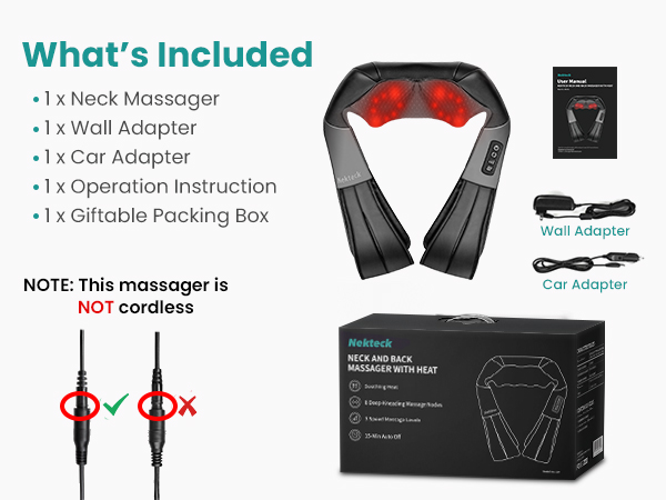 nekteck neck back massager for pain relief deep tissue shoulder massage tool