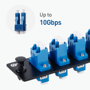 6-Port Fiber Patch Panel with 6 Duplex LC Fiber Optic Adapters