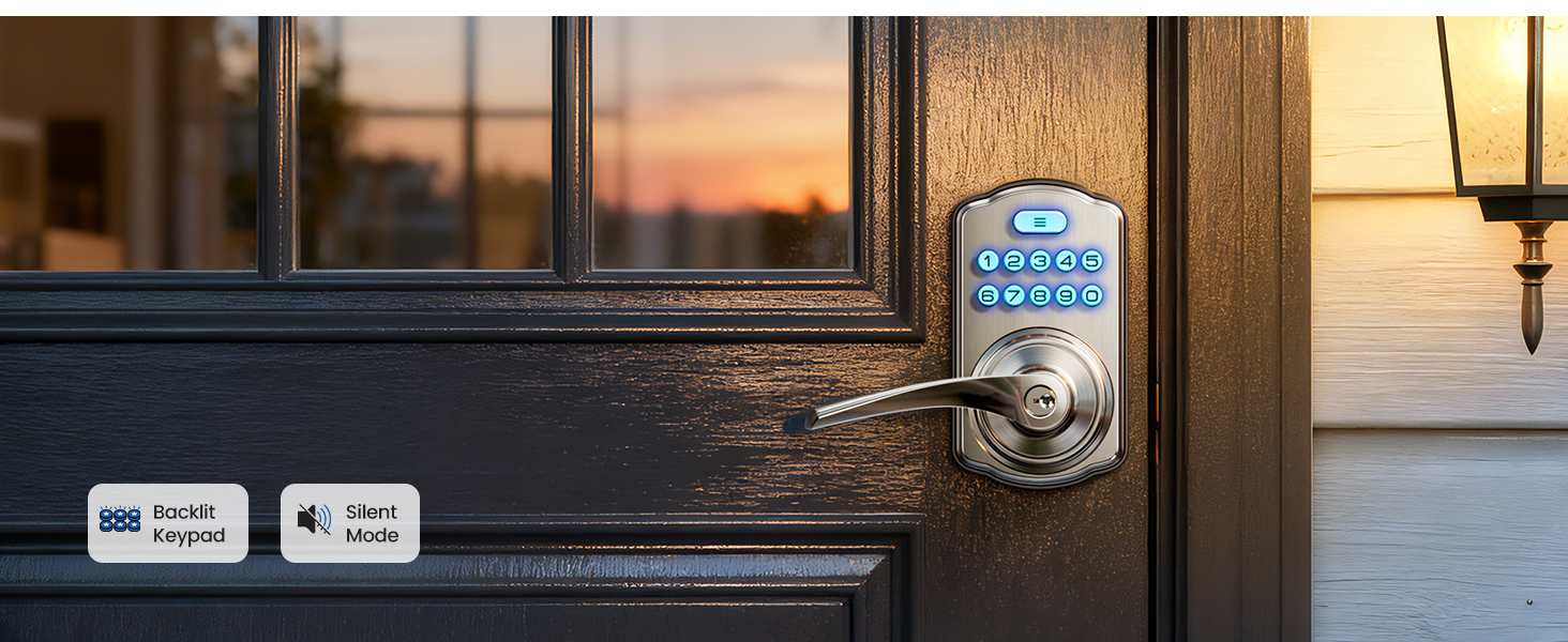 keypad door lock with handle