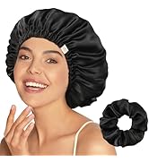 YANIBEST Mulberry Silk Sleep Cap - Natural Silk Sleeping Cap Hair Bonnet