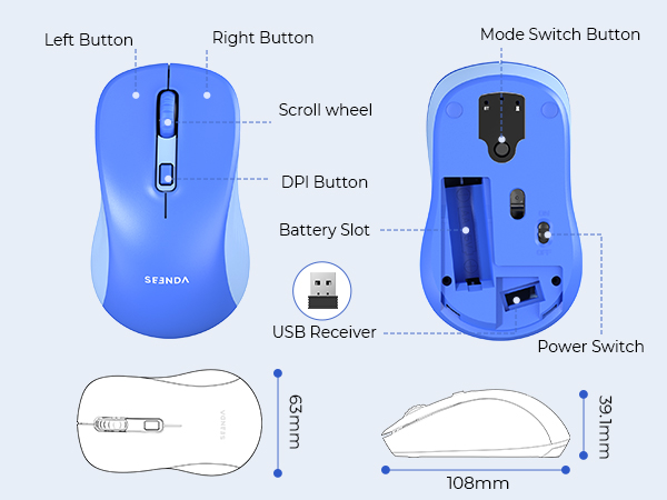 battery powered bluetooth mouse
