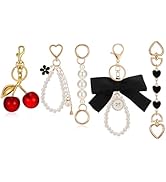 JATEBI 5 Pcs Bag Charms &amp; Purse Charms for Handbags Bag Extender Chain&amp;Keychain Sweet Cherry with...