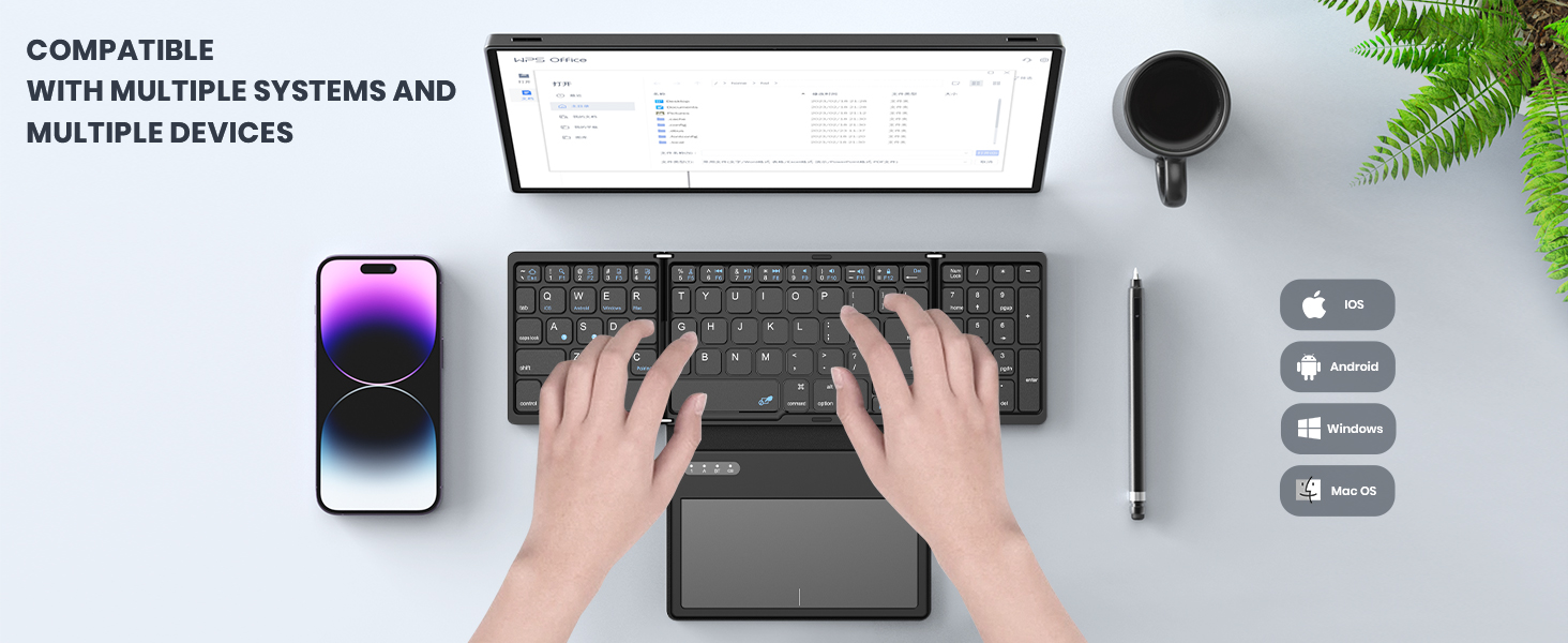 foldable bluetooth keyboard with touchpad
