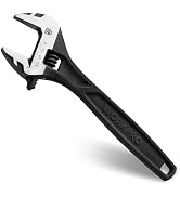 WORKPRO 6" Adjustable Wrench, Black Oxide Wrench 6 Inch with Inch/Metric Scale, Premium Cr-V Steel