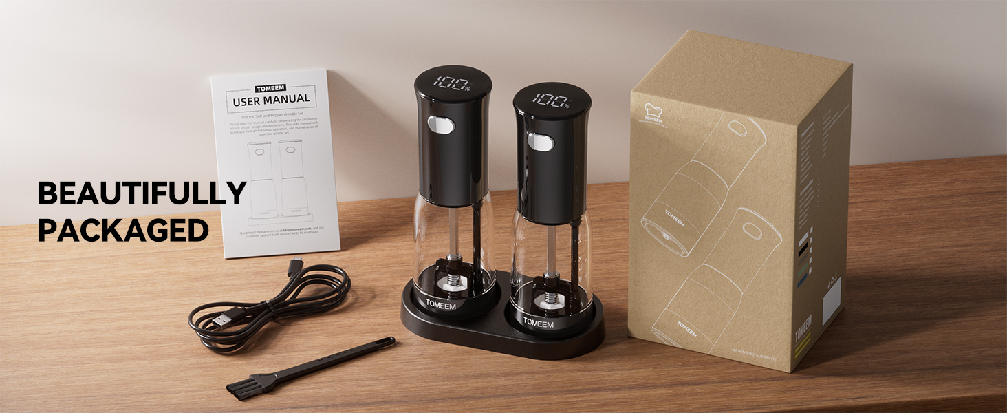 Electric Salt and Pepper Grinder Set