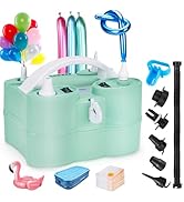 AGPTEK Electric Air Balloon Pump, 110V 600W Rose Red Portable Dual Nozzle Inflator/Blower for Par...