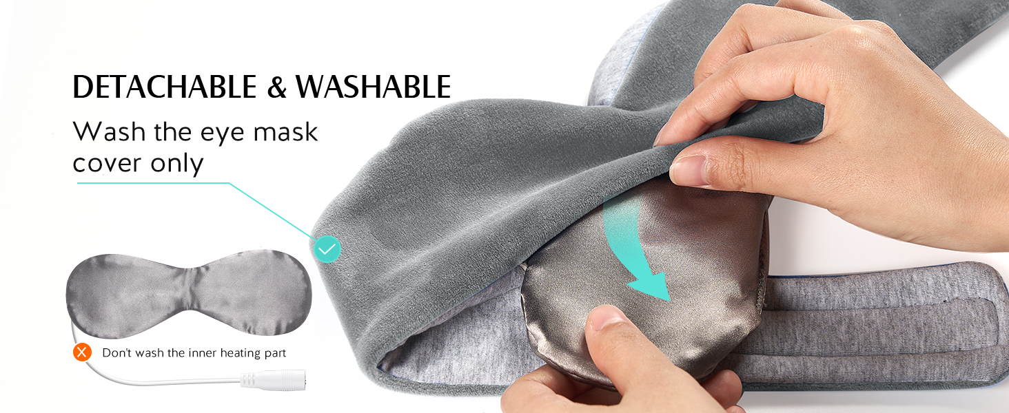 Heated Eye Mask, Warm Eye Compress Mask for Dry Eyes, USB Electric Eye Heating Pad
