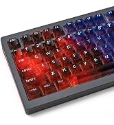 119keys Keyboard Keycaps Shine Through Clear Red Blue Keycap Set, Cherry Transparent Key Caps for...