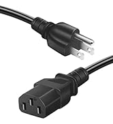 AC Power Cord 3-Prong Cable 6FT [10 Amps 125 Volts] for TV, Computer, Monitor, Printer, Radio, Sa...