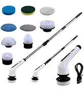 Electric Spin Scrubber Cordless Multifunction Retractable Handle Bathroom Tile Power Cleaning 9 B...