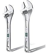 SK 2-Piece Adjustable Wrench Set, 10-Inch, 12-Inch, Cr-V Steel, SAE &amp; Metric Scales