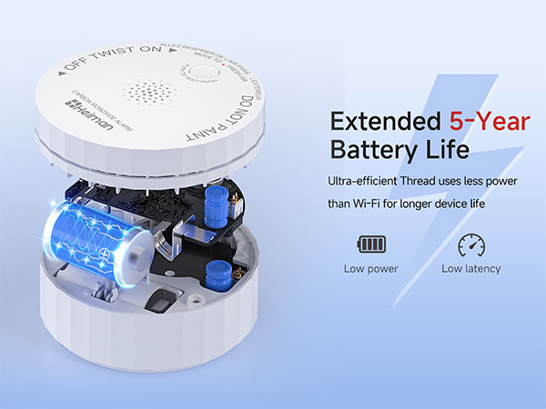 carbon monoxide detector smart matter battery powered