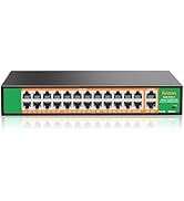 24 Port PoE Switch with 2 Gigabit Ethernet Uplink Port, Support IEEE802.3af/at, 400W High Power, ...
