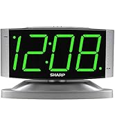 SHARP Home LED Digital Alarm Clock – Swivel Base - Outlet Powered, Simple Operation, Alarm, Snooz...