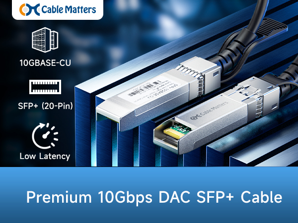 Cable Matters 1000BASE-SX SFP to LC multimode 1G fiber transceiver module 2-pack