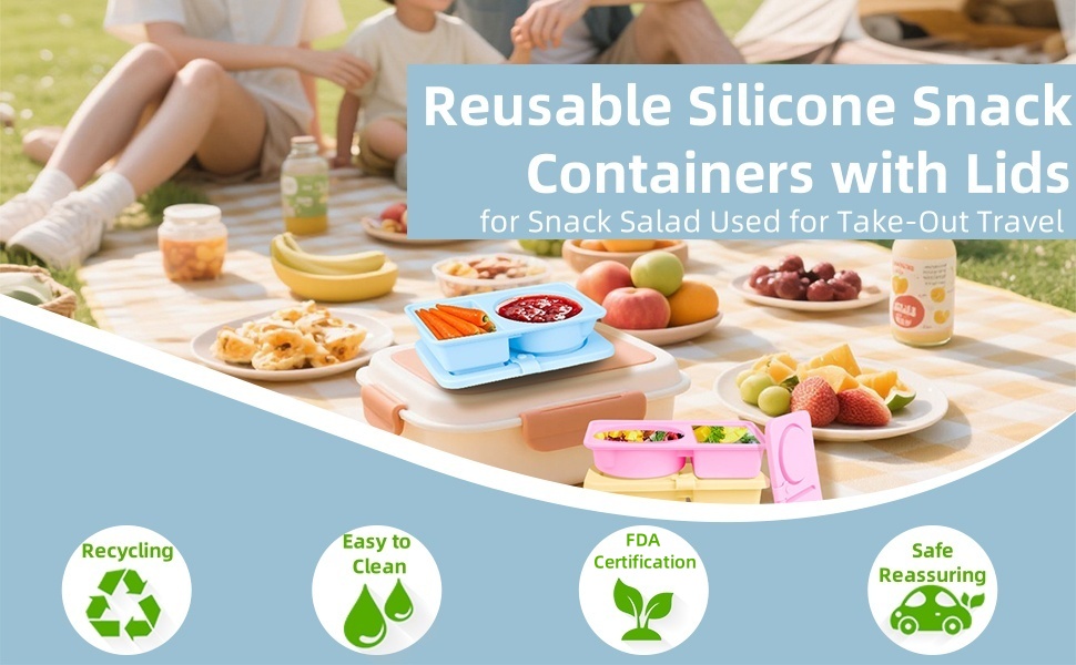 Silicone Snack Containers with Lids