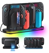 8 in 1 RGB Charging Dock for Nintendo Switch 2 2025- with Cooling Fan,Switch 2 Chagrer Dock Joyco...