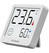 ATuMan Mini Digital Hygrometer Indoor Thermometer with Temperature and Humidity Monitor for Bedro...
