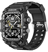 amBand M3 Rugged Case with Band Designed for Apple Watch Series 8/7 45mm - Black