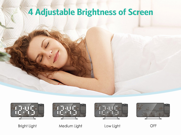 bedroom projection alarm clock red display digital clock with projector 