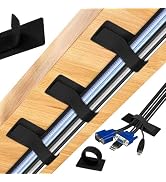 vorona Cable Management Under Desk, Up to 15 Cord, 41 PCS Enhanced Wire Holder Cord Organizer, Ad...