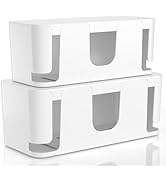 Delamu 2 Pack Cable Management Box, Stylish Cord Organizer for Desk, Pet &amp; Child-Proof ABS Cords ...