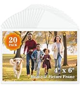 NOBEFY 20 Pack Magnetic Picture Frames for Refrigerator,4x6 Inch,White | Magnetic Photo Frames Re...