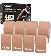 CKeep Kinesiology Tape, 4 Rolls Premium Original Cotton Uncut Elastic Athletic Tape, Latex Free H...