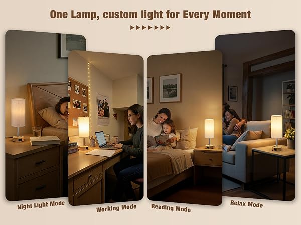Touch Bedside Table Lamp with Memory