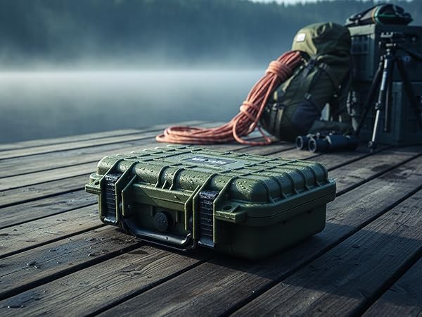 Green small hard case with foam