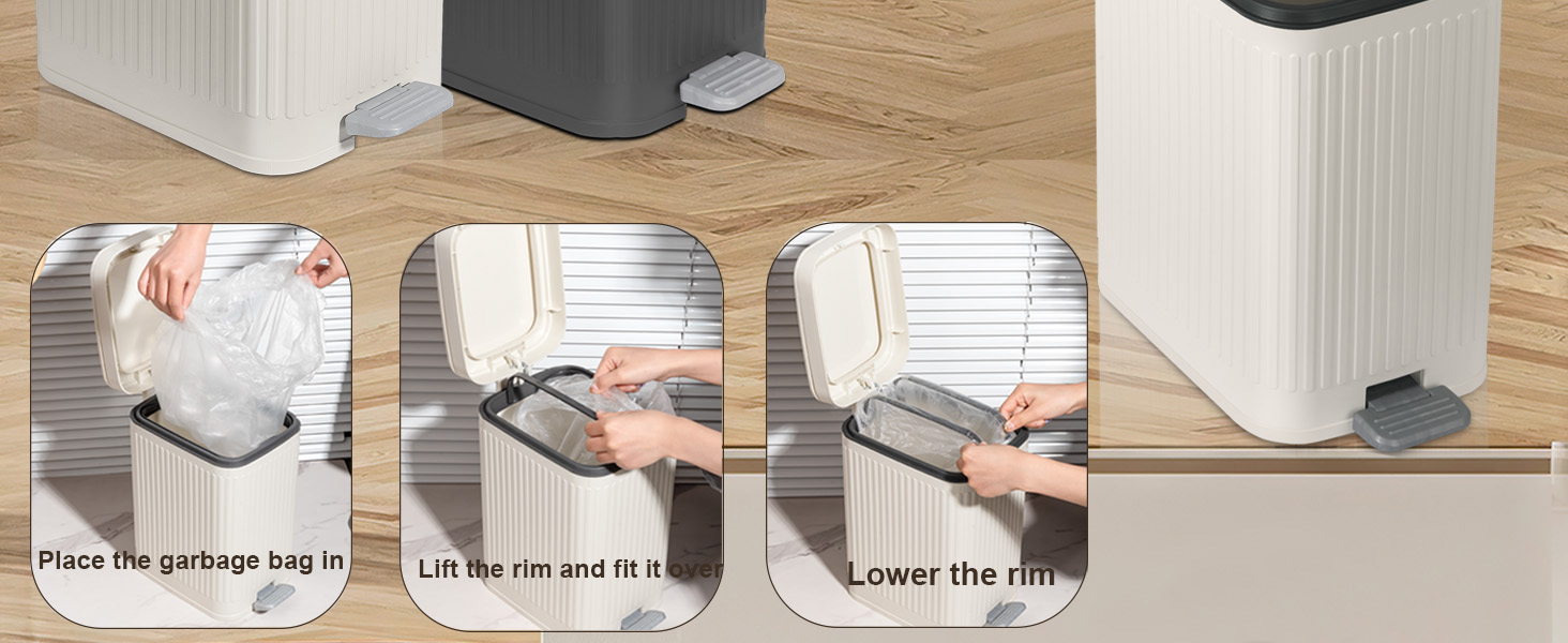 bathroom trash can with lid