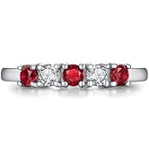 AILAAILA 5 Stone Birthstone Rings for Kids Teens Girls Women Size 2-9 Stainless Steel Birthday Mo...