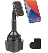 OQTIQ Magnetic Phone Cup Holder for Car - Adjustable Height &amp; Multi-Angle - One-Hand Operation - ...
