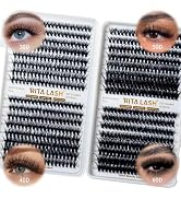 RITALASH Lash Clusters 640PCS 4 Style DIY Cluster Lashes Clusters Eyelash Extensions False Eyelas...