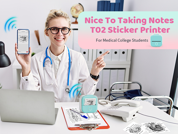 T02 Mini Sticker Printer - Wireless Sticker Maker Machine