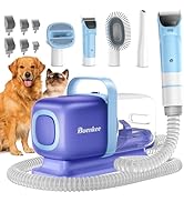 buenkee Dog Grooming Kit with Vacuum, 15000Pa Pet Hair Clipper and Shedding Brush, 50dB Low Noise...