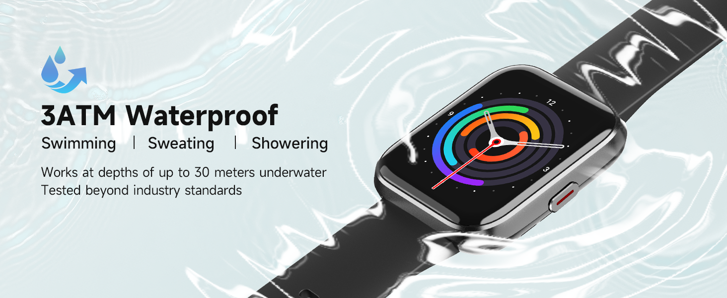 Smartwatch with Bluetooth Calls, Heart Rate/Sleep/SpO2 Monitor, IP68 Waterproof Fitness Tracker