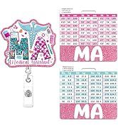 Badge Reel Retractable with Badge Buddy - Medical Assistant Badge Reel and MA Badge Buddy, Retrac...