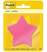 Post-it Notes, Star Shape, Assorted Colors, 2.6x2.6 in, 2 Pads, 75 Sheets/Pad (7350-STR)