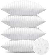 OTOSTAR Pack of 4 Outdoor Pillow Inserts 18x18 Inch Waterproof Throw Pillow Inserts Water Resista...