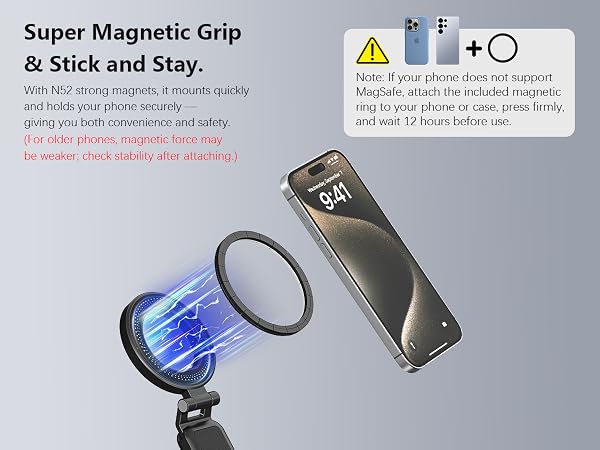 Magnetic Phone Selfie Stick Tripod with Wireless Remote